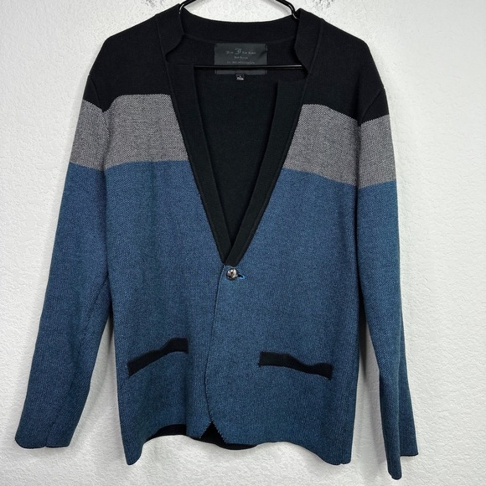 Ittierre S.P.A. Sweater Womens Large Colorblock Single-Button Preppy Cardigan‎